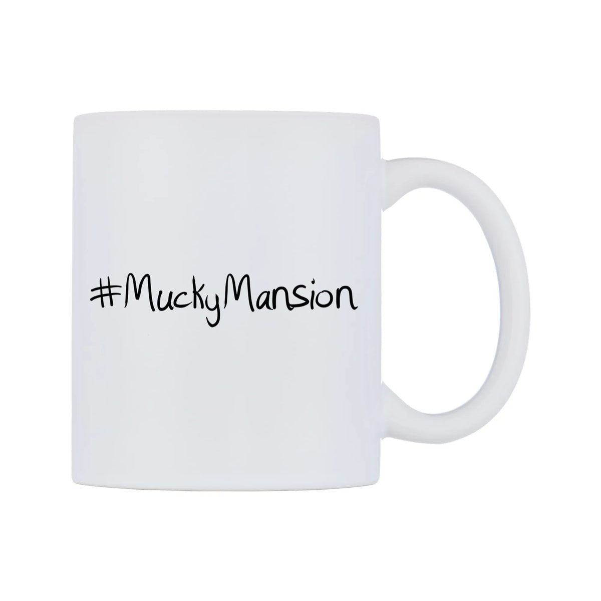 MuckyMansion Mug — mug, left side, on a white background