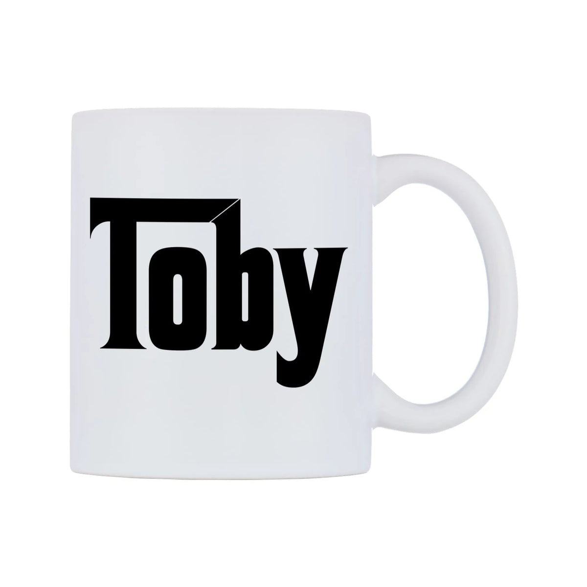 Toby - Godfather Themed Mug — white 11oz gloss mug, left side, on a white background