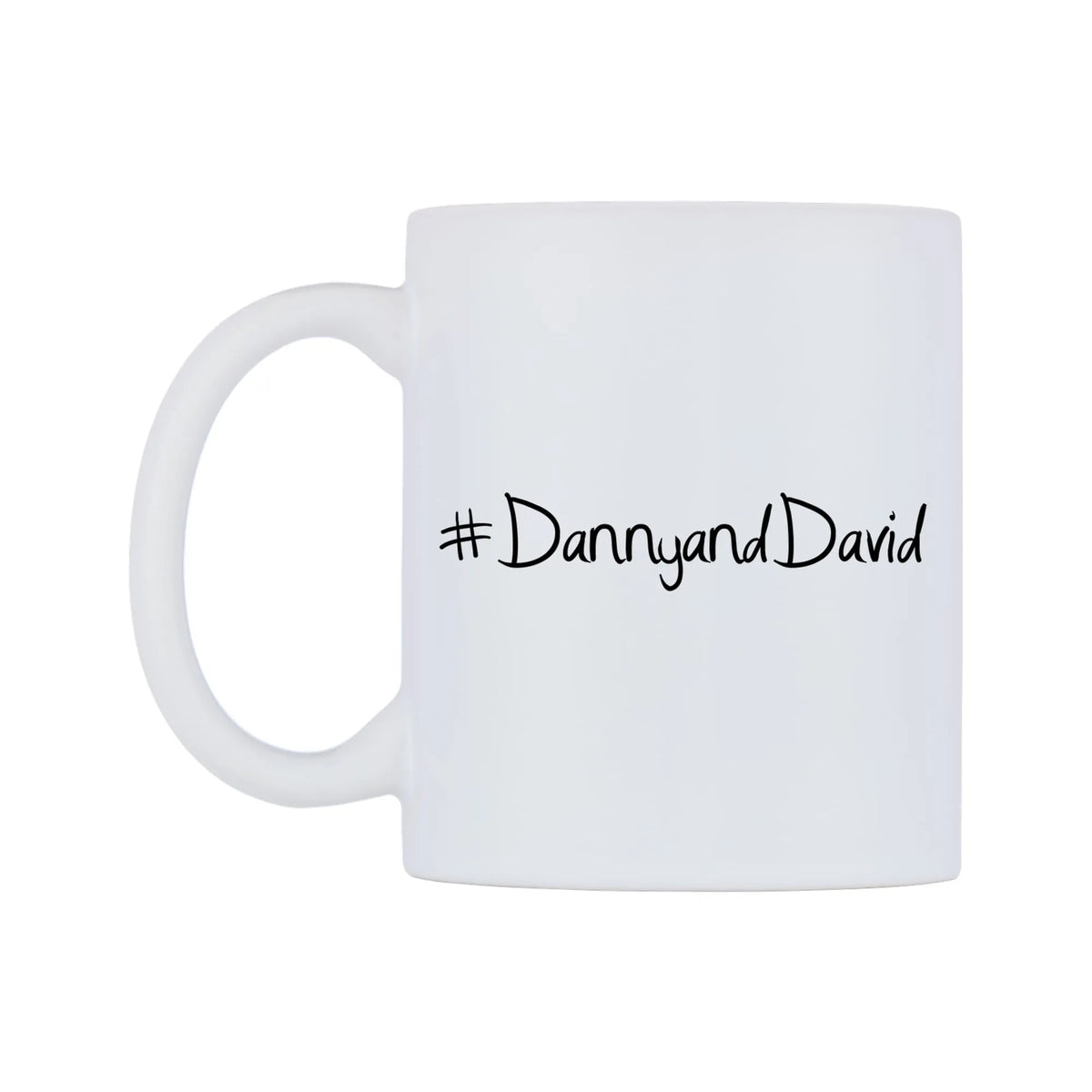 DannyandDavid Mug — mug, right side, on a white background