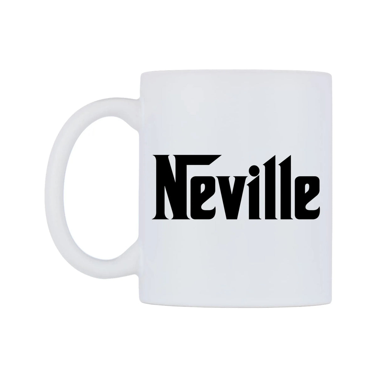 Neville - Godfather Themed Mug — white 11oz gloss mug, right side, on a white background