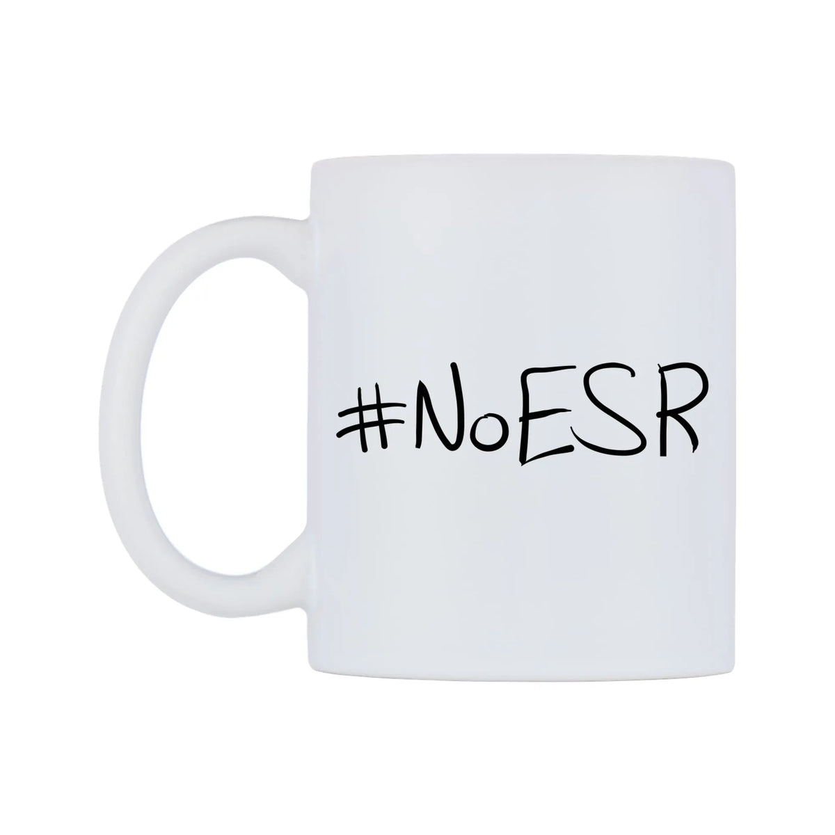 NoESR Mug — mug, right side, on a white background