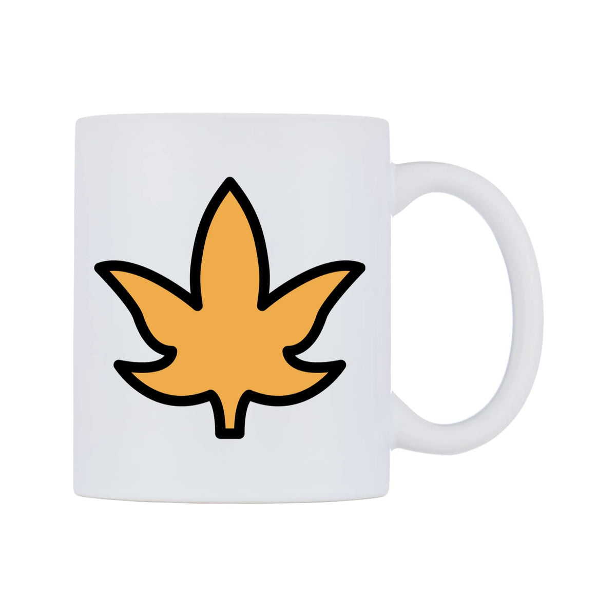 Maple Leaf Emoji Mug — mug, left side, on a white background