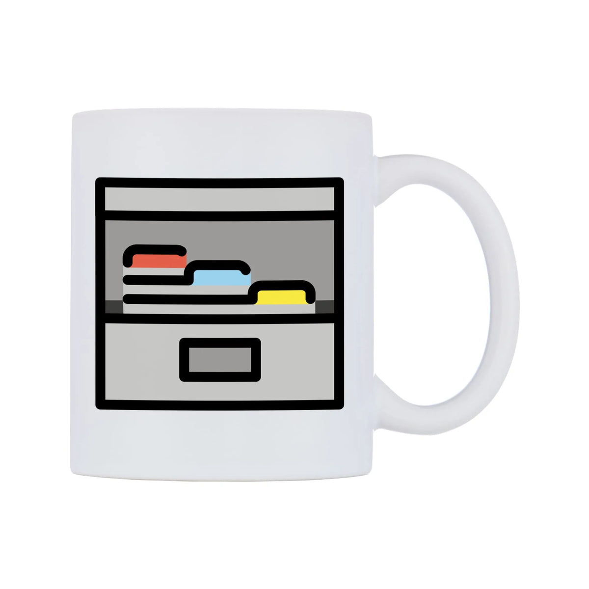 Card File Box Emoji Mug — mug, left side, on a white background