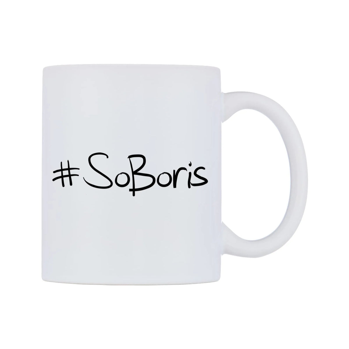SoBoris Mug — mug, left side, on a white background
