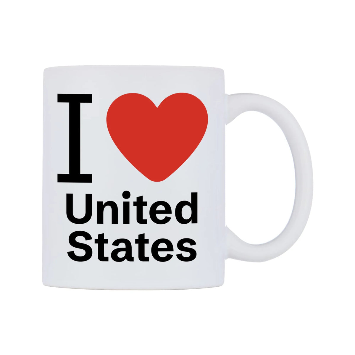 I Love United States Mug — mug, left side, on a white background