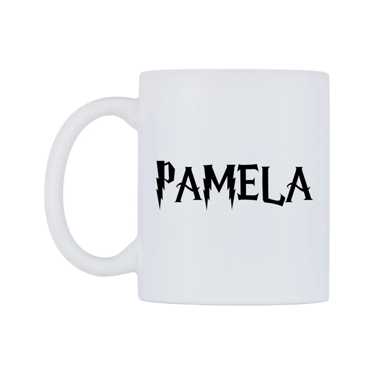 Pamela - Wizard Themed Mug — white 11oz gloss mug, right side, on a white background