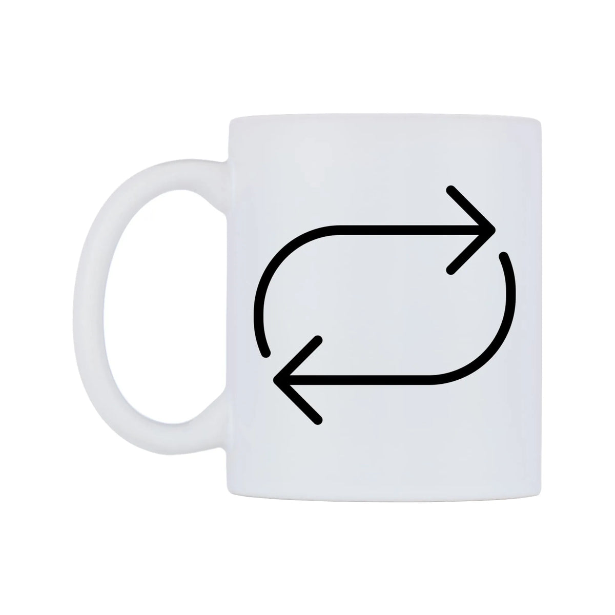 Repeat Button Emoji Mug — mug, right side, on a white background