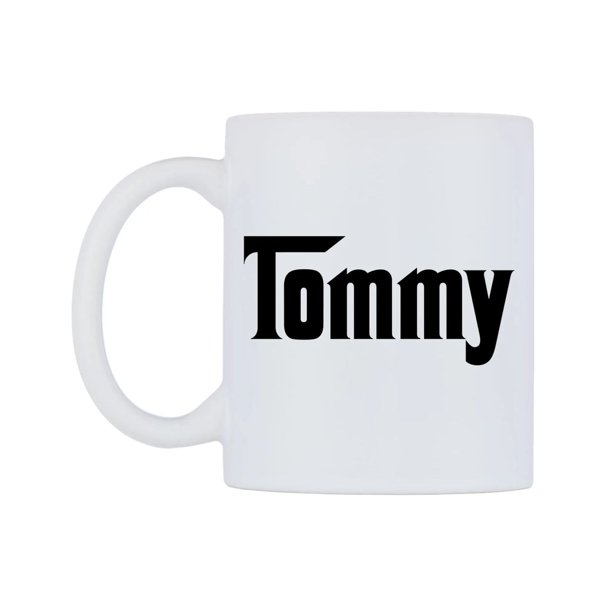 Tommy - Godfather Themed Mug — white 11oz gloss mug, right side, on a white background