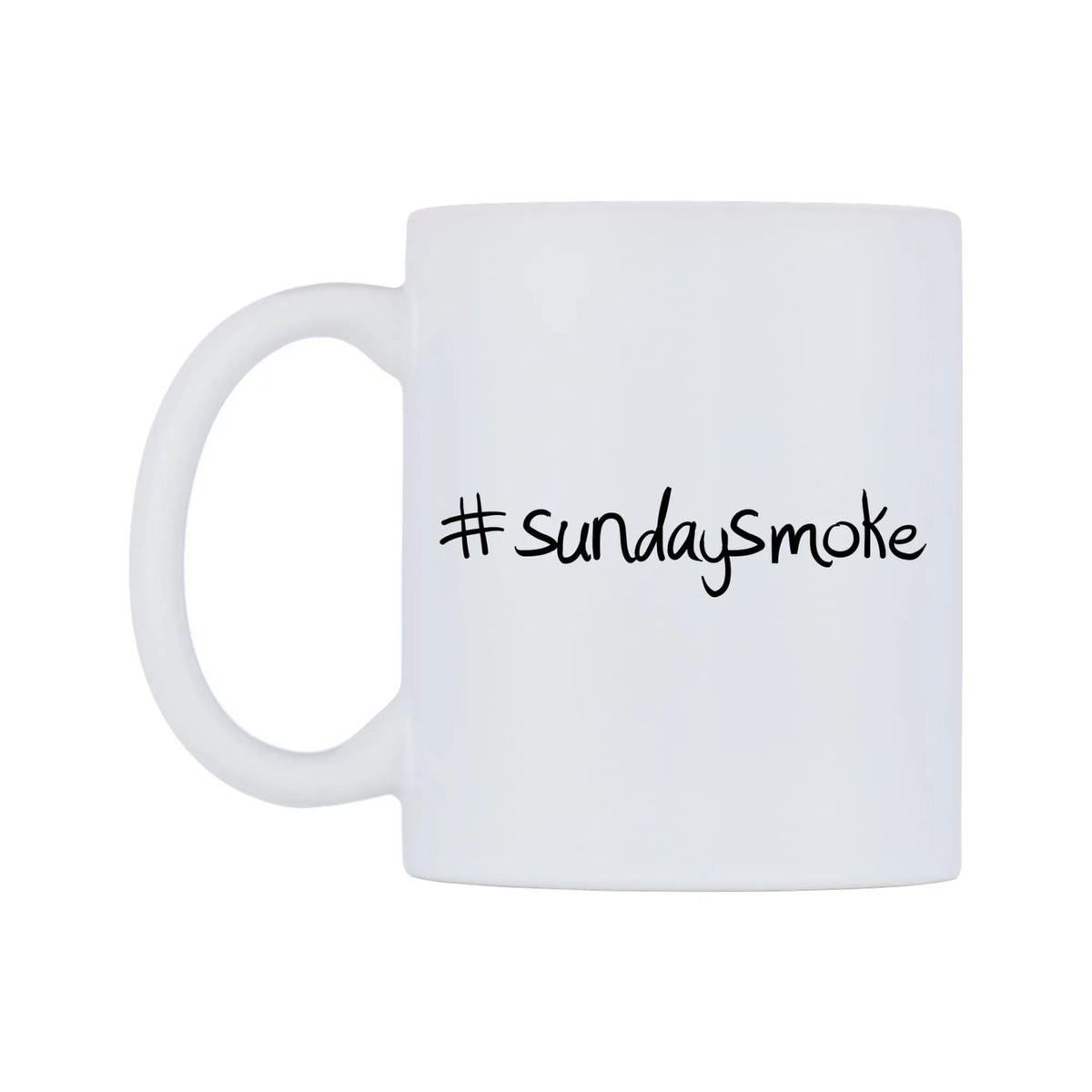sundaysmoke Mug — mug, right side, on a white background