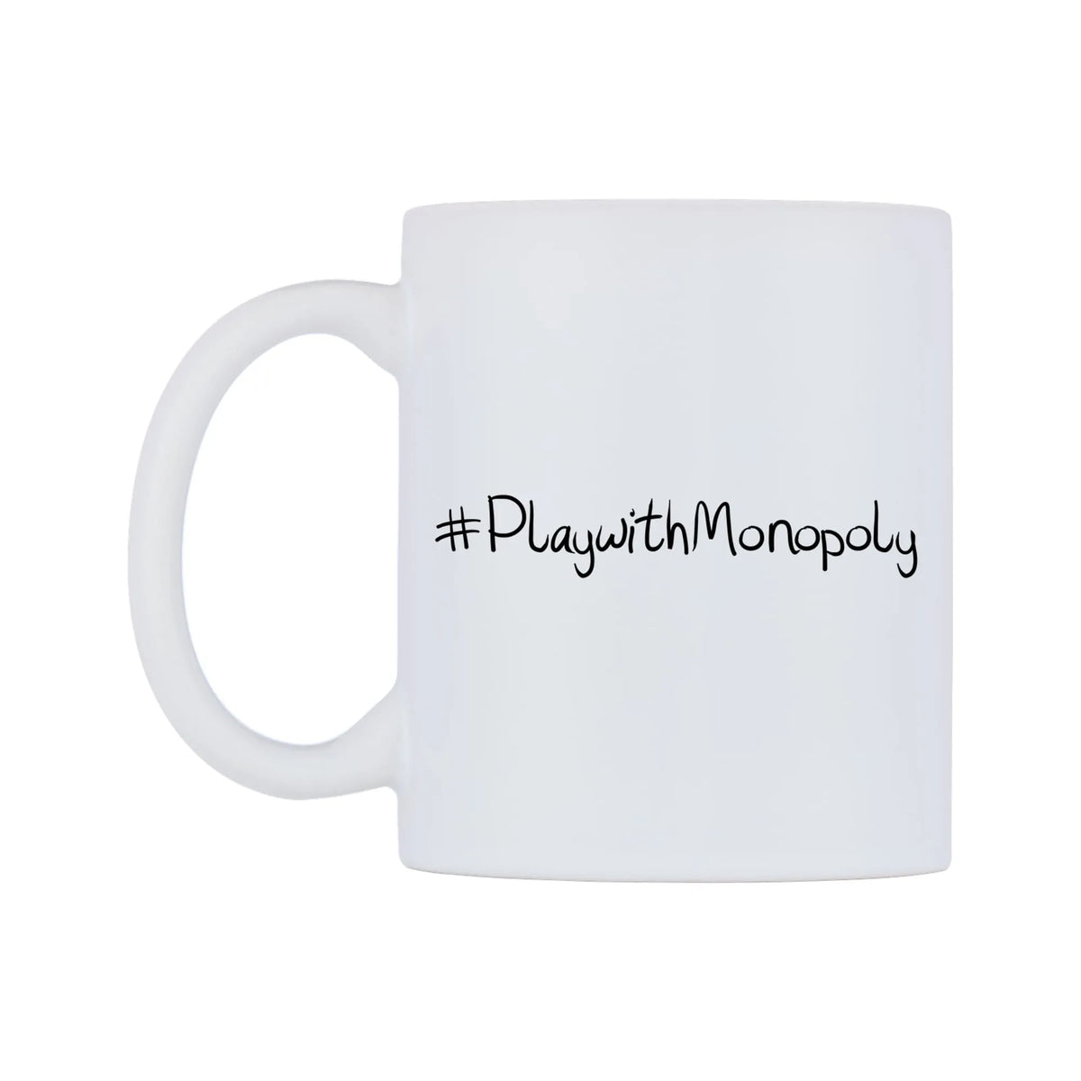 PlaywithMonopoly Mug — mug, right side, on a white background