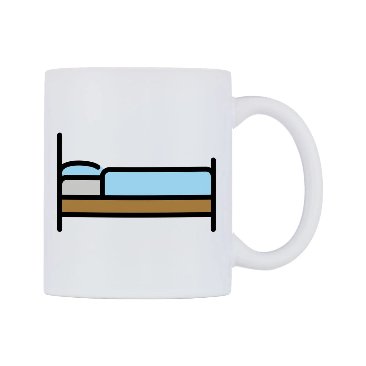 Bed Emoji Mug — mug, left side, on a white background