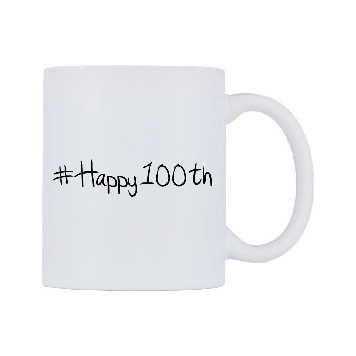 Happy100th Mug — mug, left side, on a white background