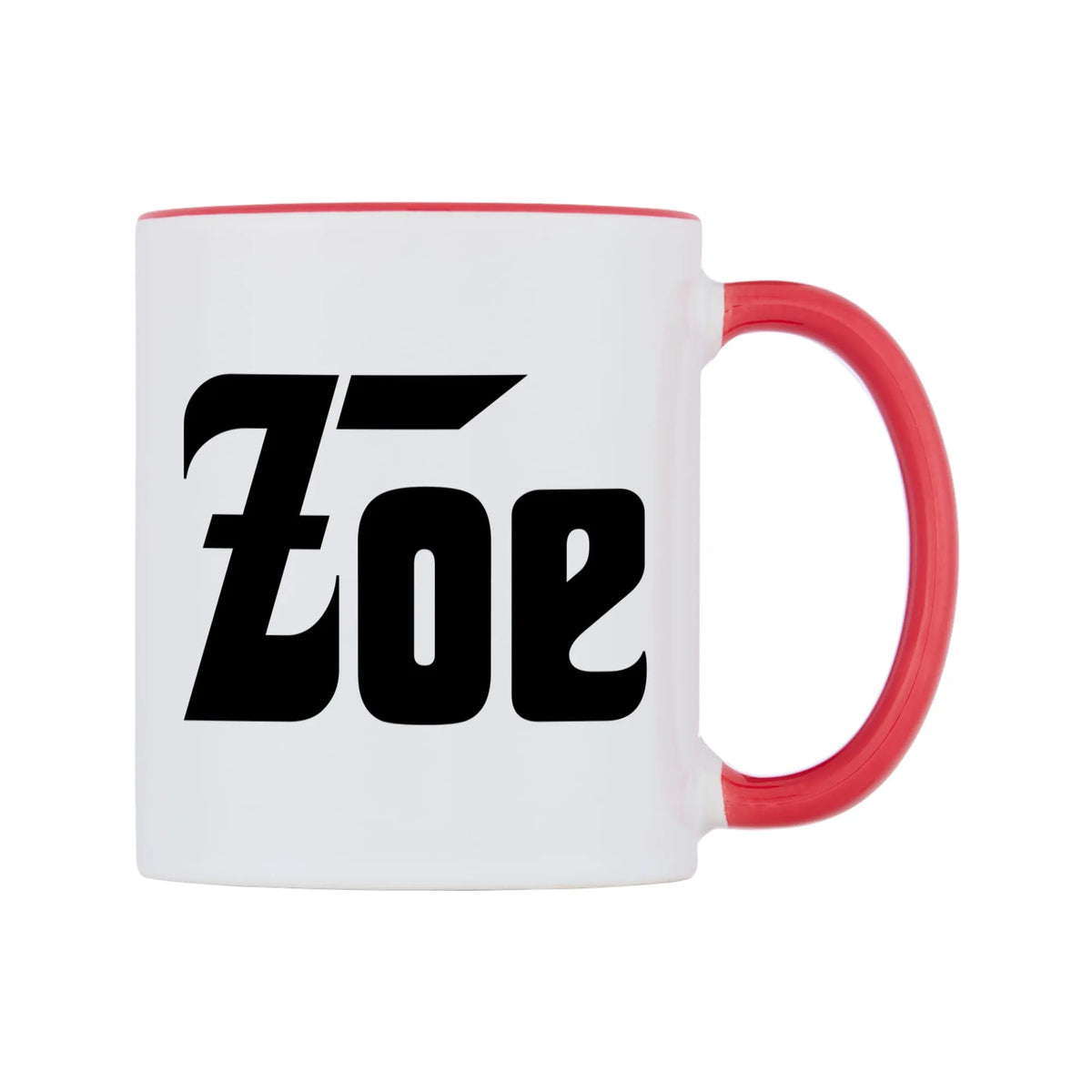 Zoe - Godfather Themed Mug — white 11oz gloss mug with a red inside and handle, left side, on a white background