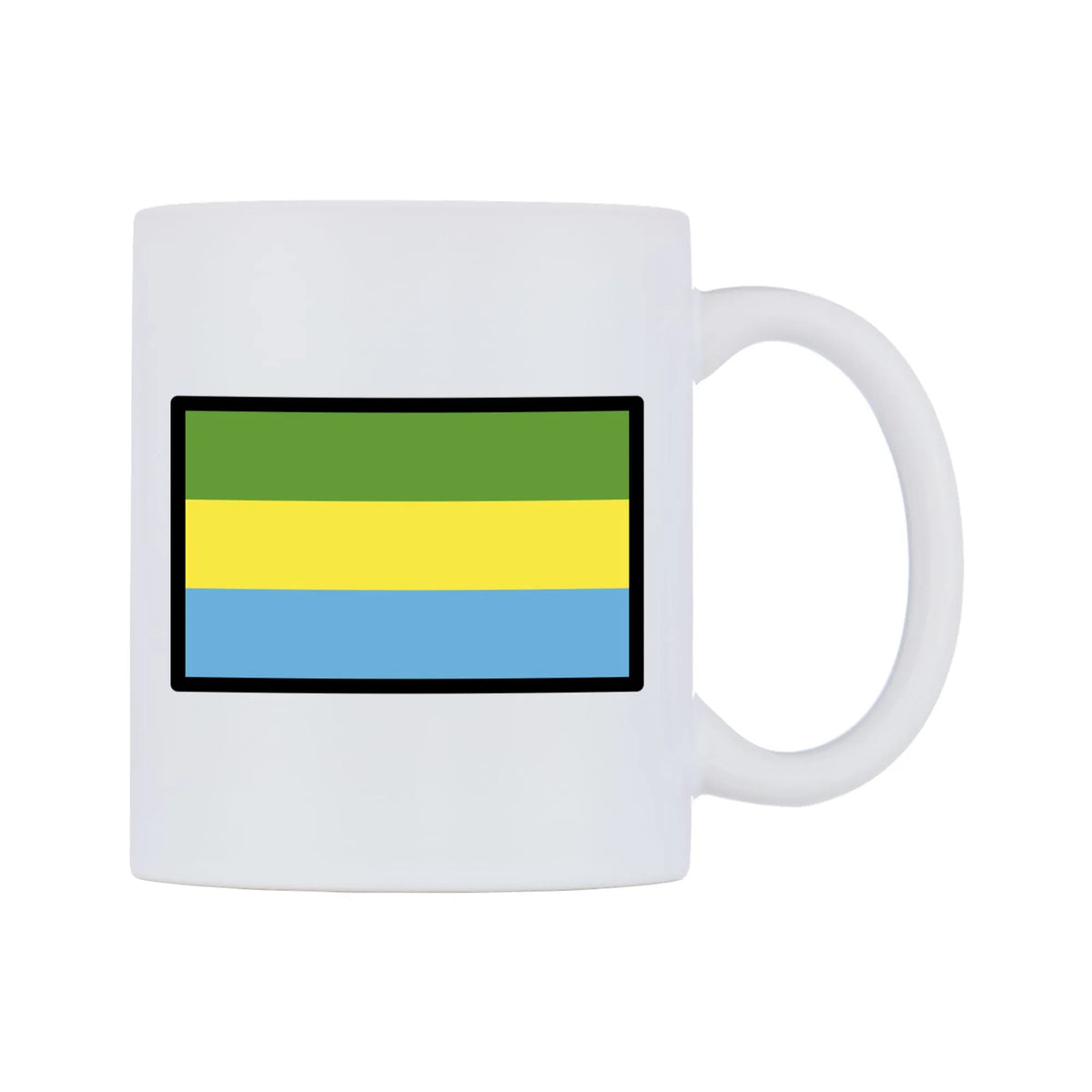 Gabon Flag Emoji Mug — mug, left side, on a white background