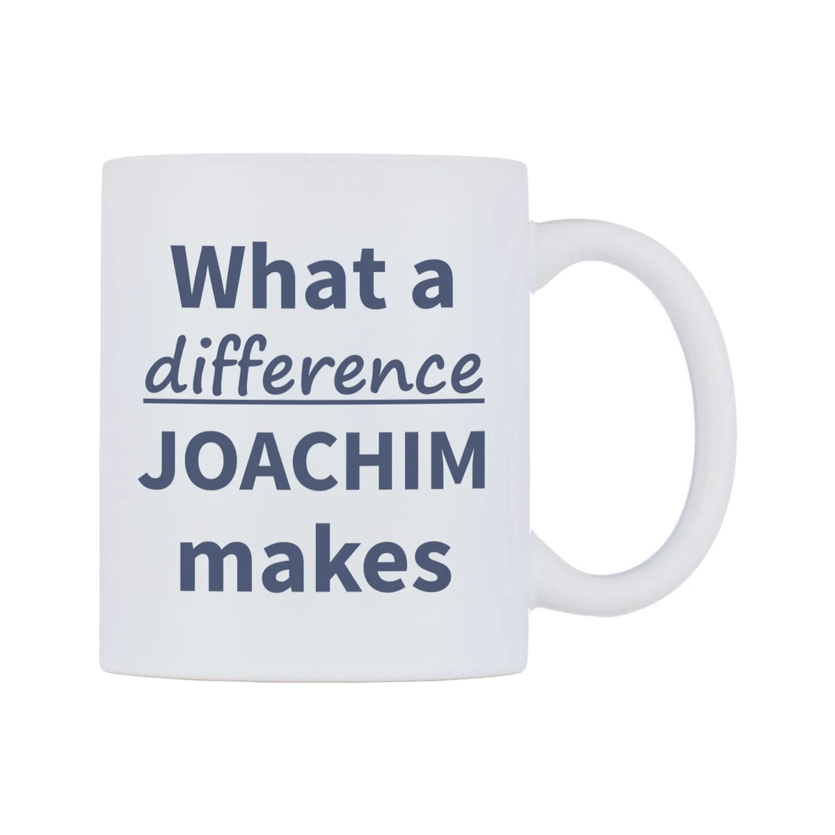 What a difference JOACHIM makes Mug — mug, left side, on a white background