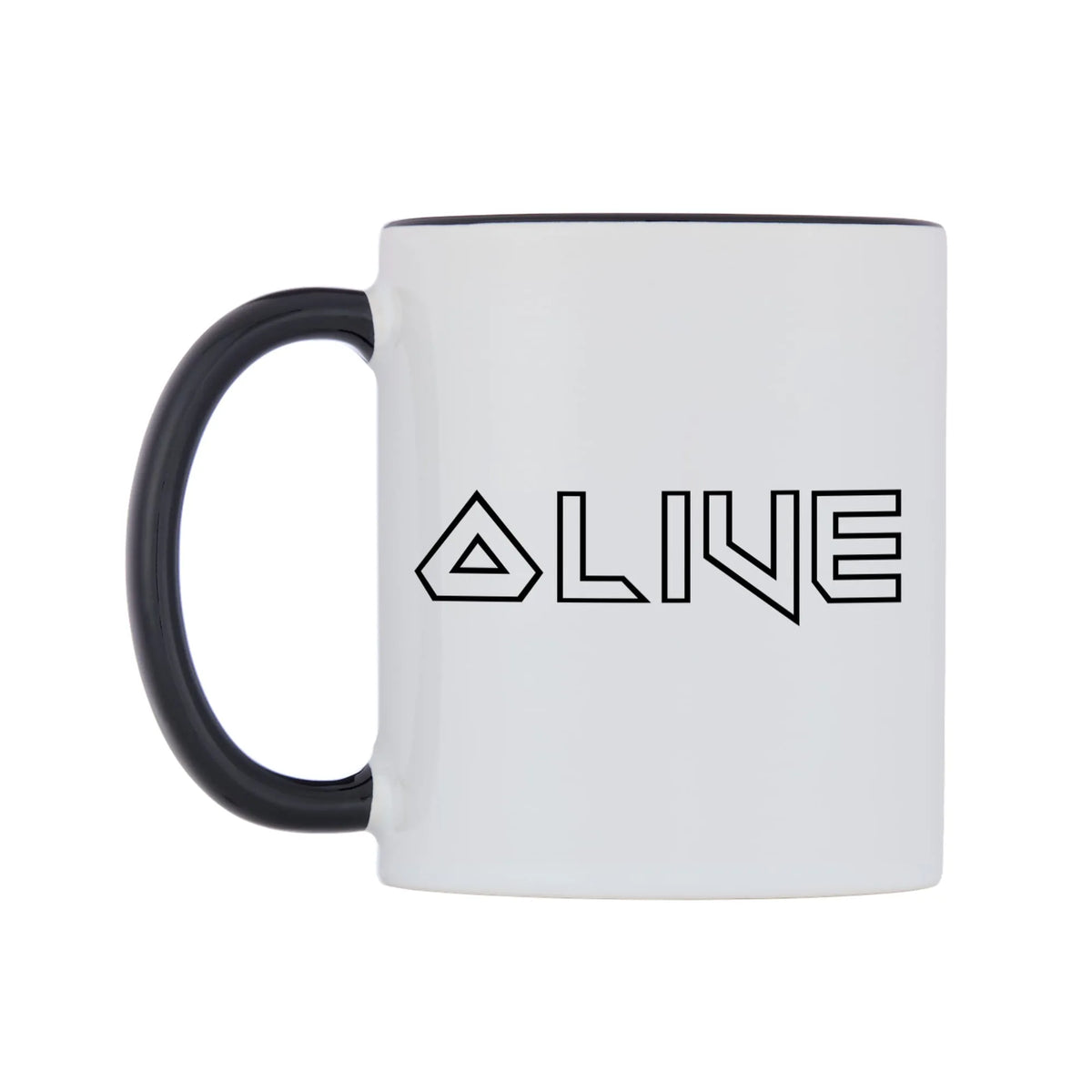 Olive - Iron Maiden Themed Mug — white 11oz gloss mug with a black inside and handle, right side, on a white background