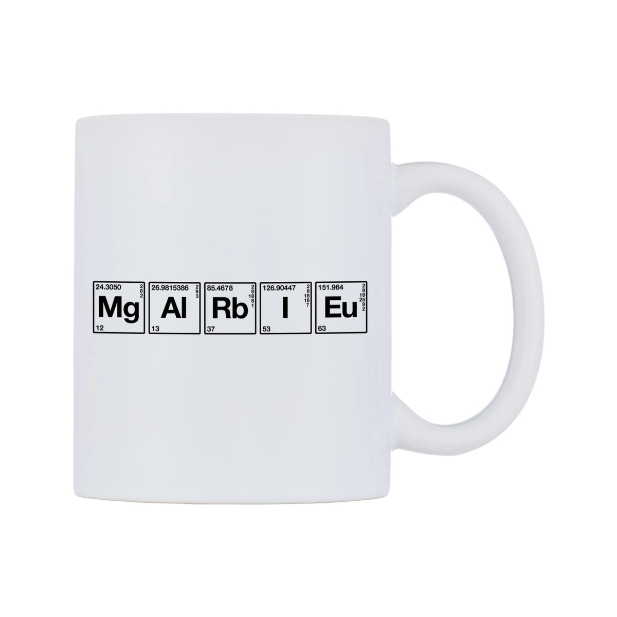 Marie - Chemistry Themed Mug — mug, left side, on a white background