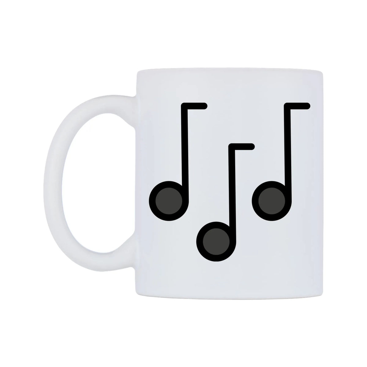Musical Notes Emoji Mug — mug, right side, on a white background