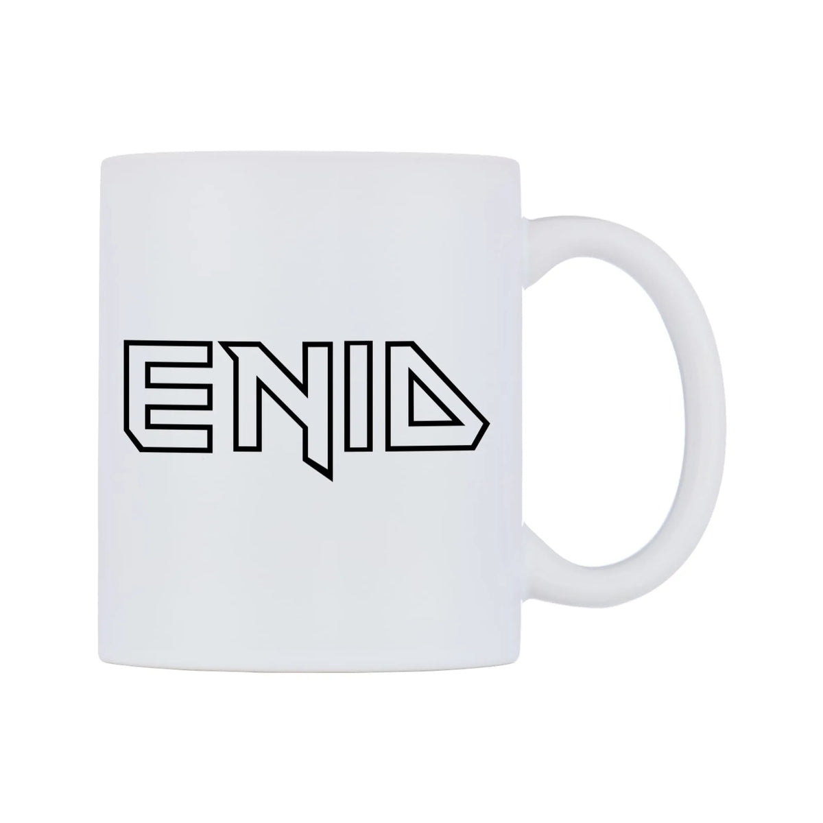 Enid - Iron Maiden Themed Mug — white 11oz gloss mug, left side, on a white background