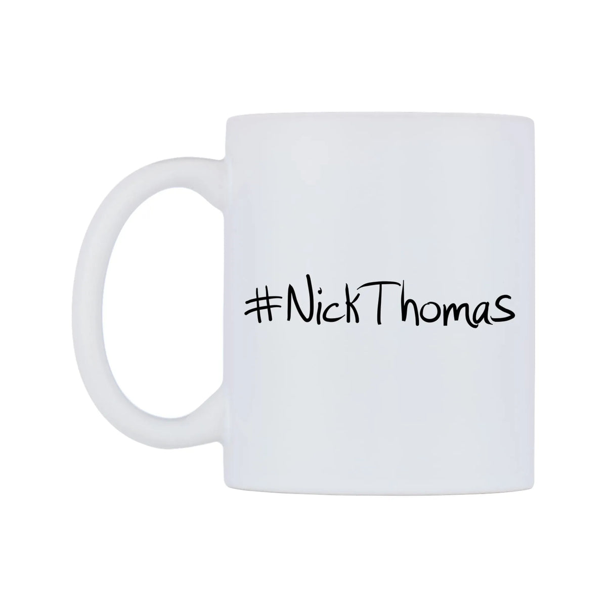 NickThomas Mug — mug, right side, on a white background
