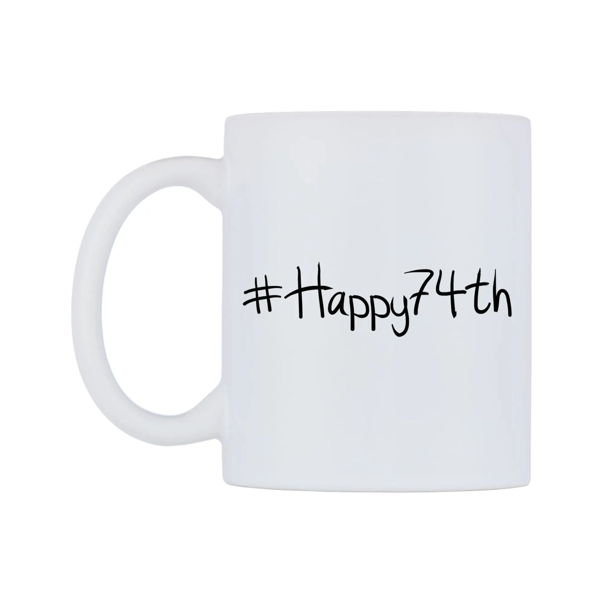 Happy74th Mug — mug, right side, on a white background