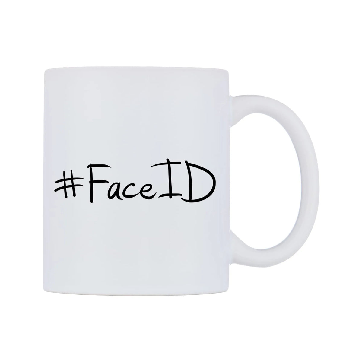 FaceID Mug — mug, left side, on a white background