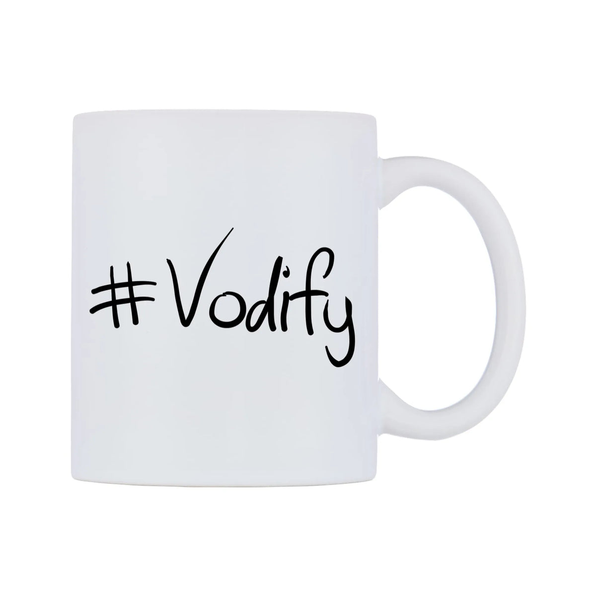 Vodify Mug — mug, left side, on a white background