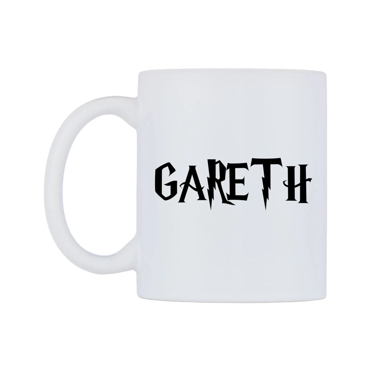 Gareth - Wizard Themed Mug — white 11oz gloss mug, right side, on a white background