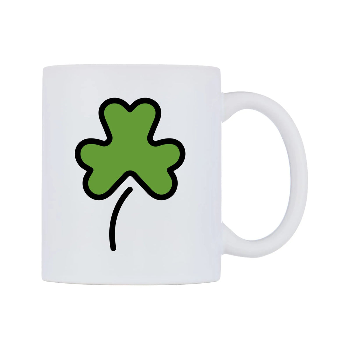 Shamrock Emoji Mug — mug, left side, on a white background