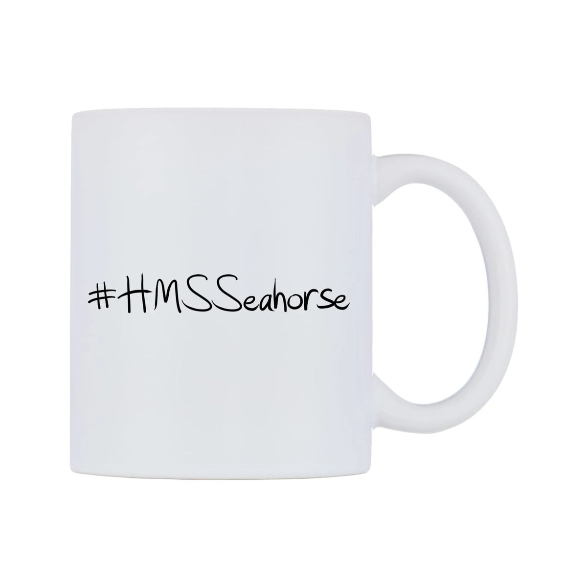 HMSSeahorse Mug — mug, left side, on a white background