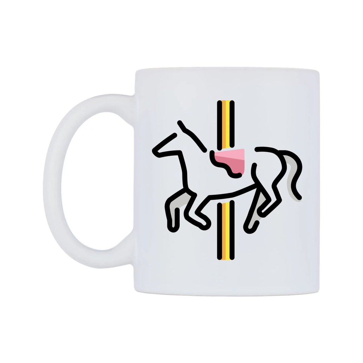 Carousel Horse Emoji Mug — mug, right side, on a white background