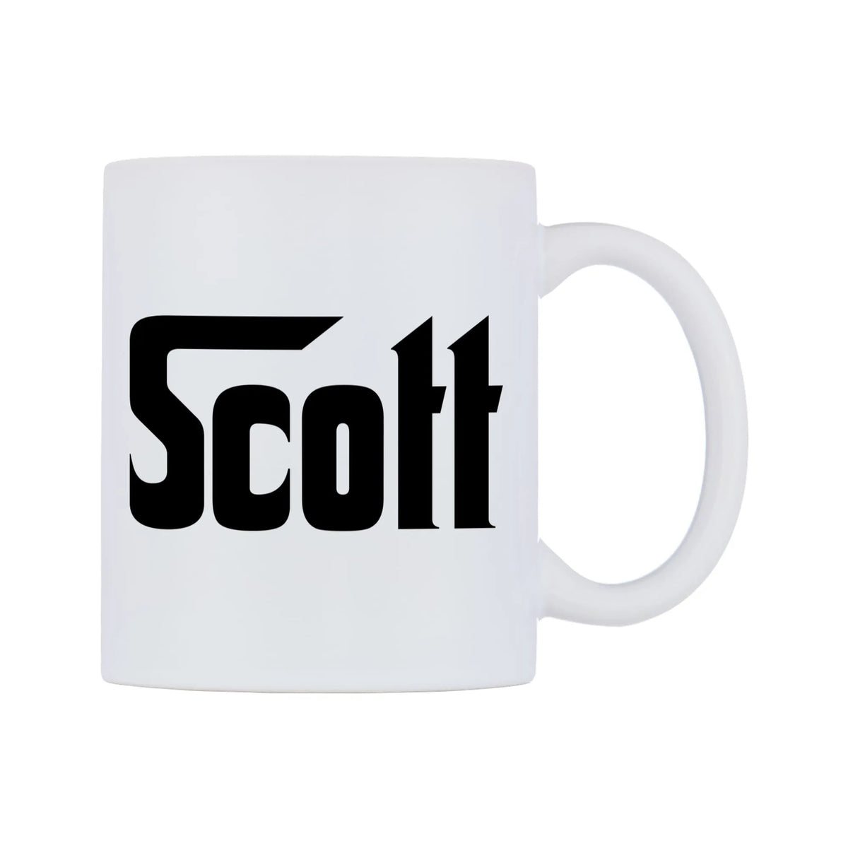 Scott - Godfather Themed Mug — white 11oz gloss mug, left side, on a white background