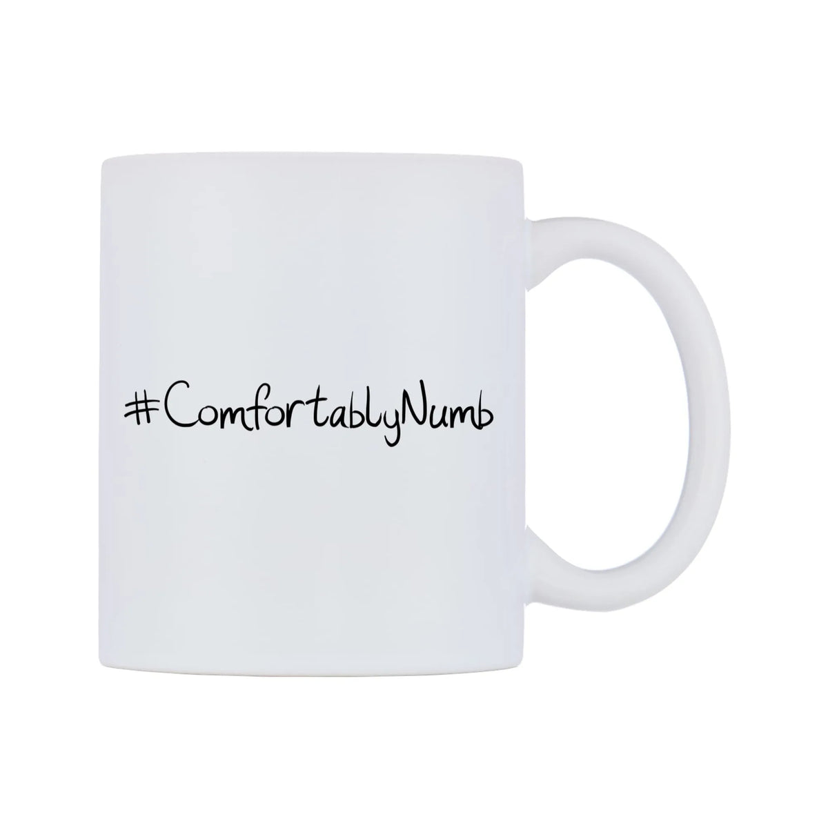 ComfortablyNumb Mug — mug, left side, on a white background