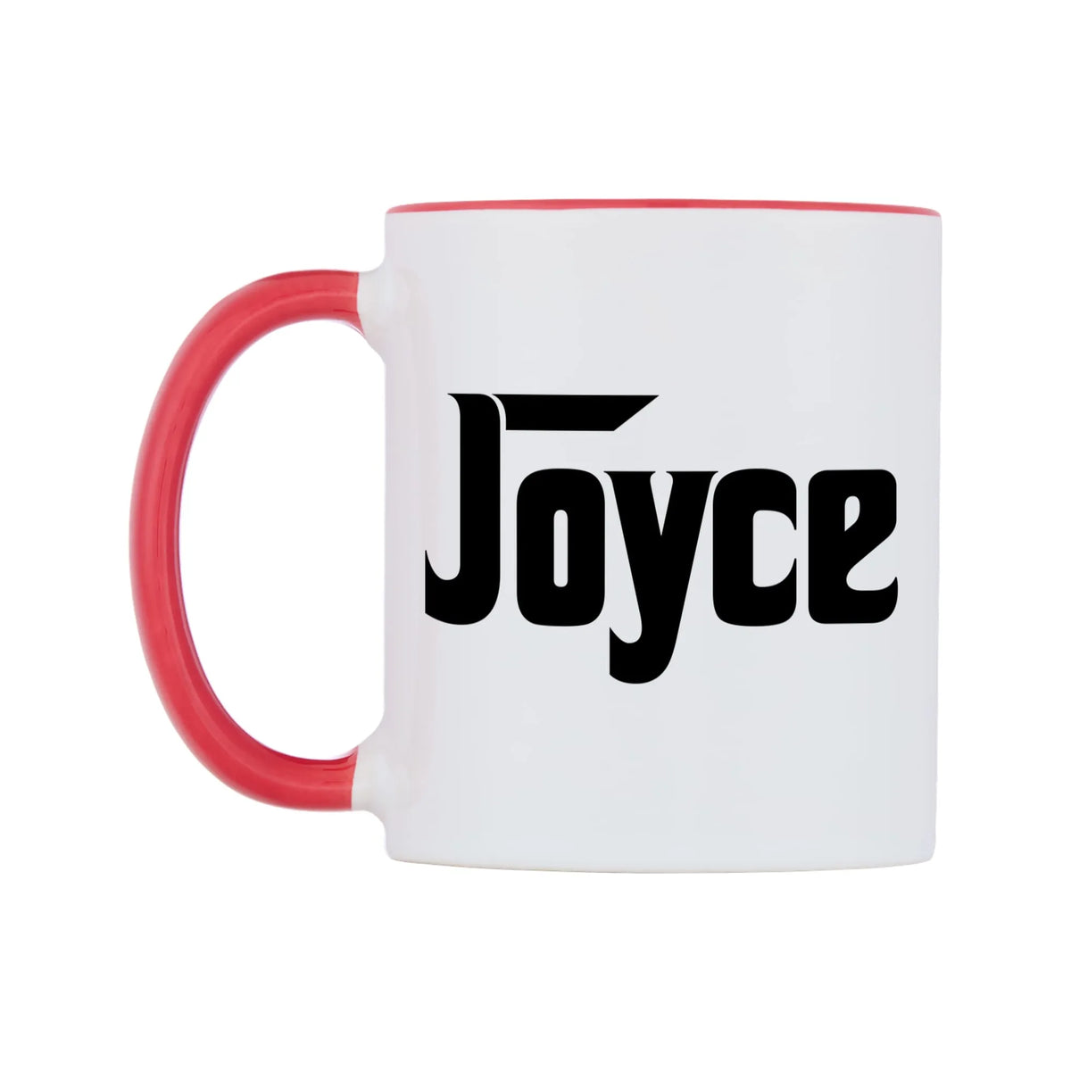 Joyce - Godfather Themed Mug — white 11oz gloss mug with a red inside and handle, right side, on a white background