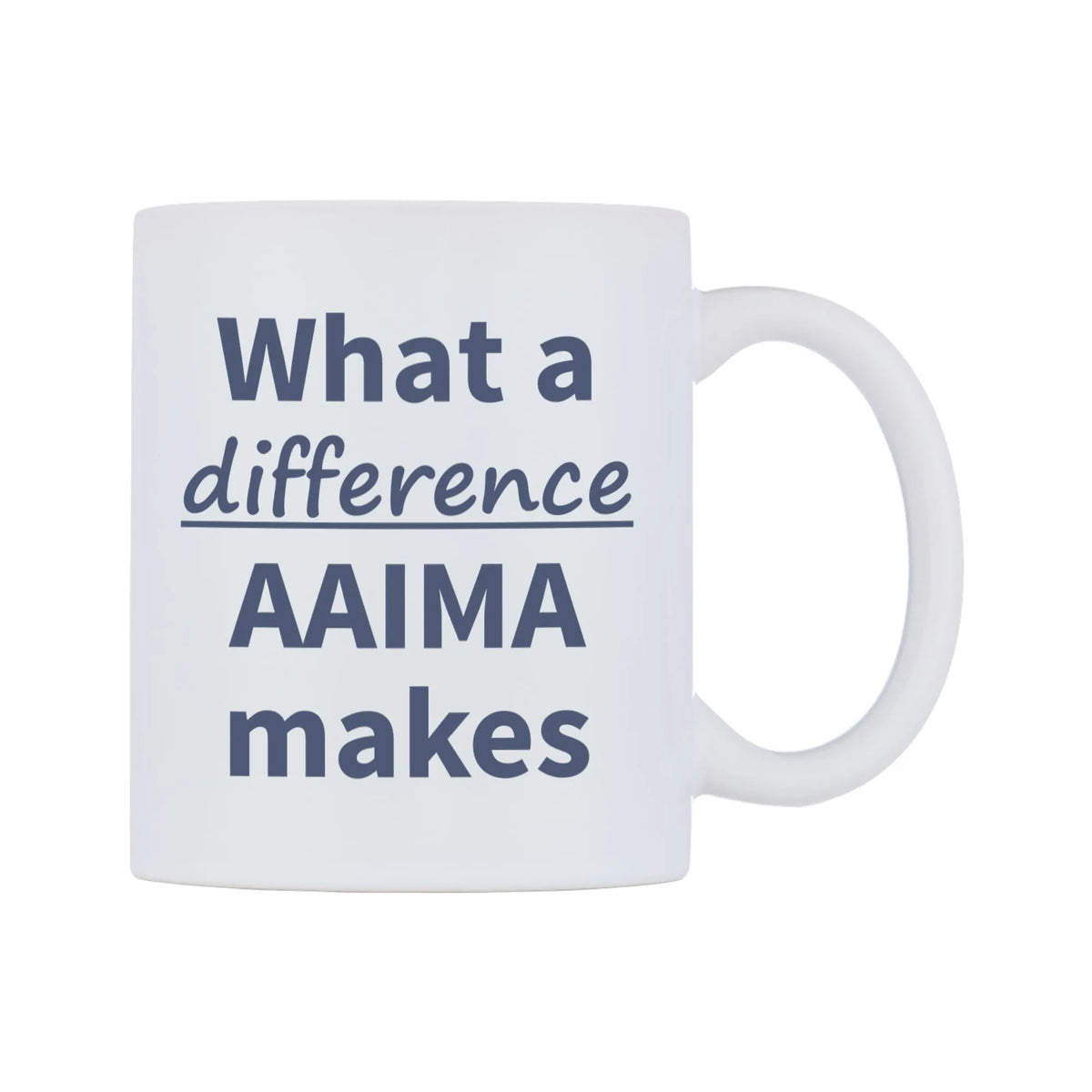 What a difference AAIMA makes Mug — mug, left side, on a white background