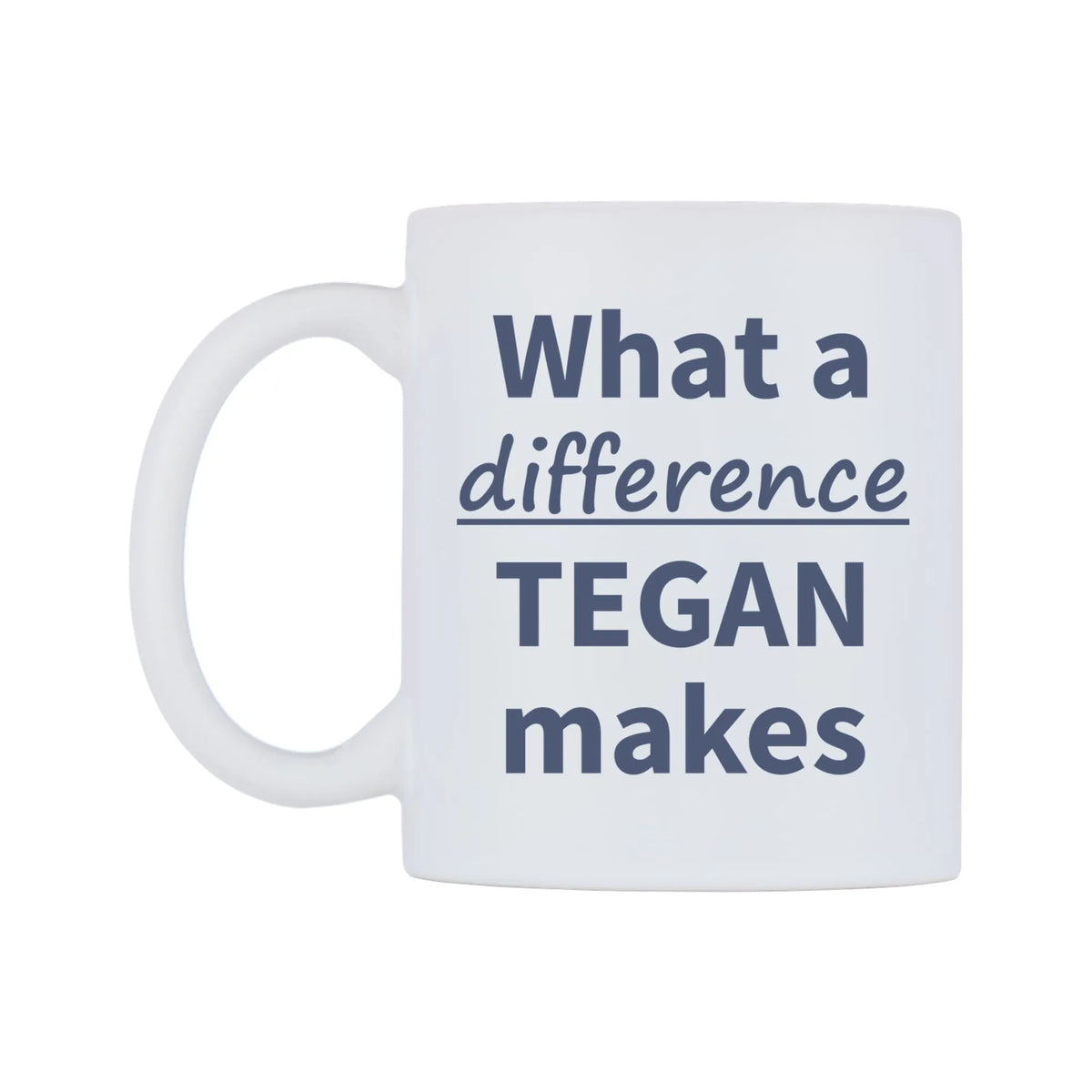 What a difference TEGAN makes Mug — mug, right side, on a white background
