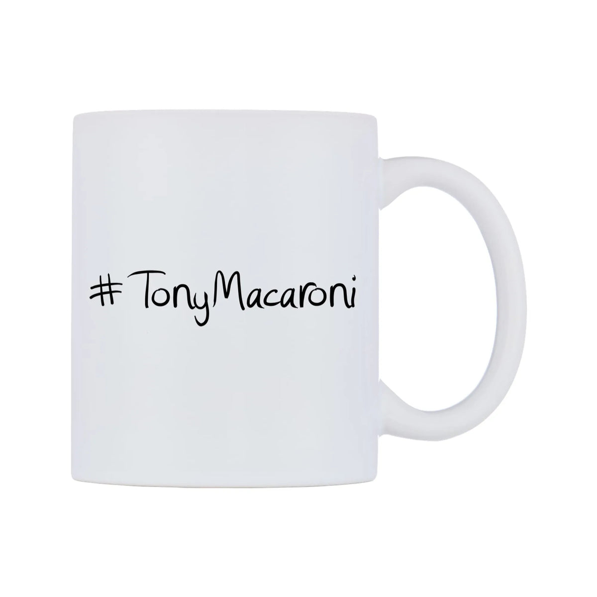 TonyMacaroni Mug — mug, left side, on a white background
