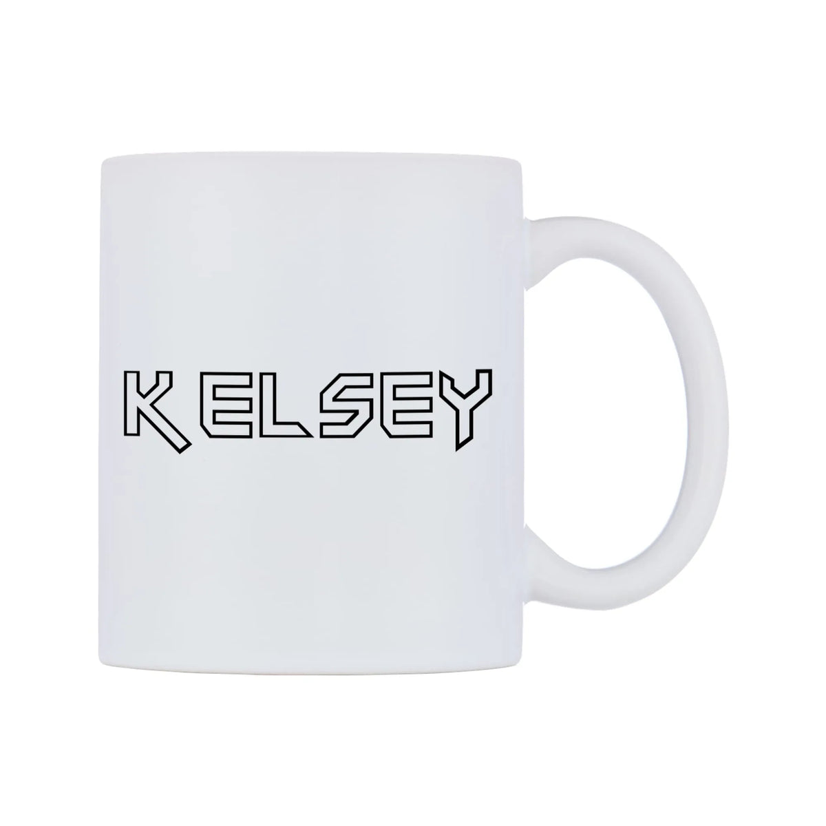 Kelsey - Iron Maiden Themed Mug — white 11oz gloss mug, left side, on a white background