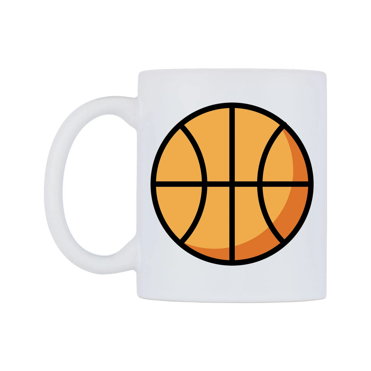 Basketball Emoji Mug — mug, right side, on a white background