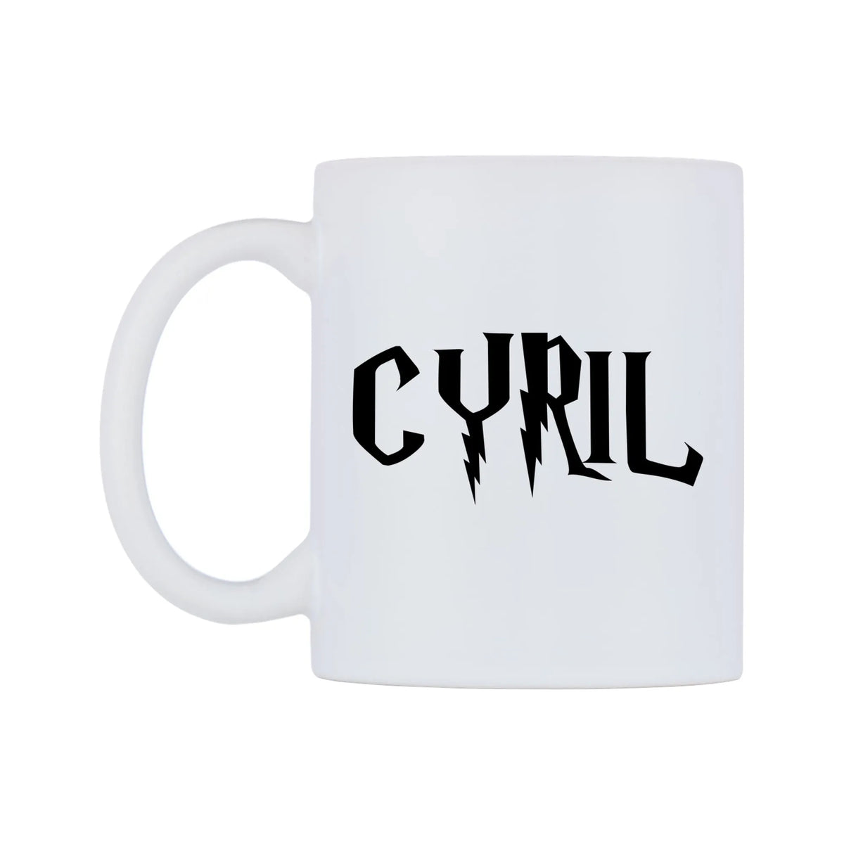 Cyril - Wizard Themed Mug — white 11oz gloss mug, right side, on a white background