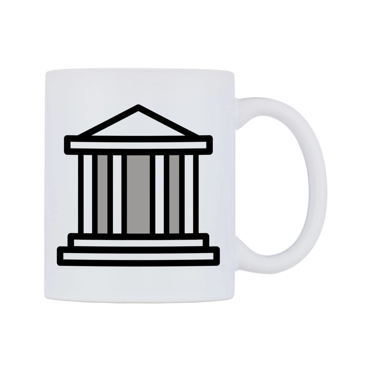 Classical Building Emoji Mug — mug, left side, on a white background