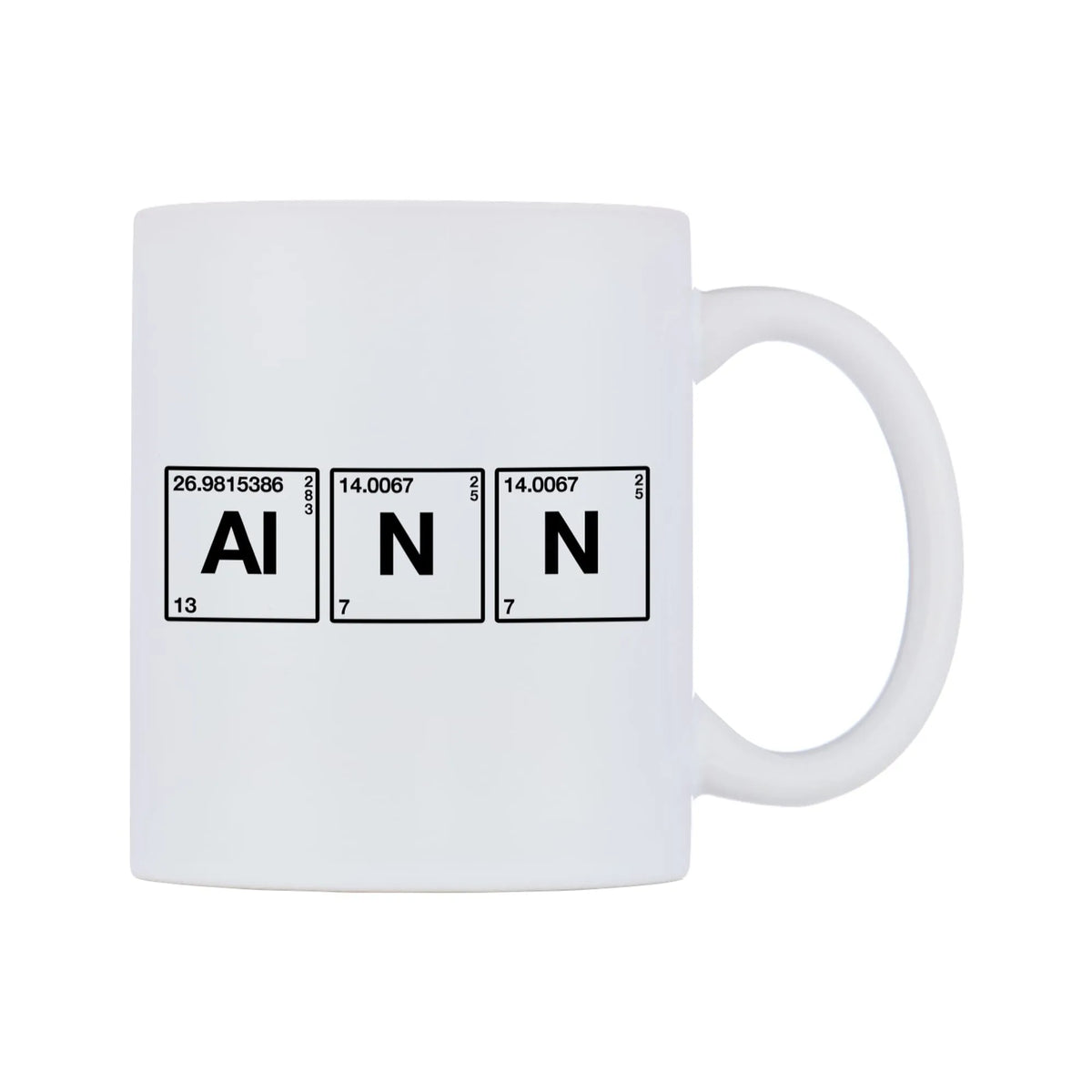 Ann - Chemistry Themed Mug — mug, left side, on a white background
