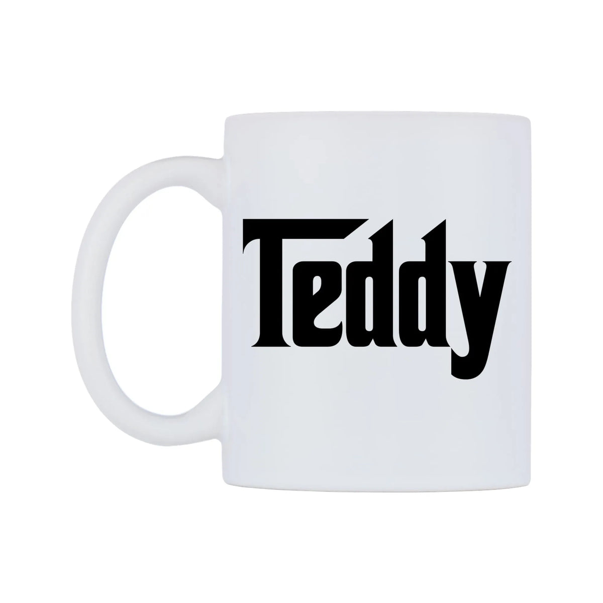 Teddy - Godfather Themed Mug — white 11oz gloss mug, right side, on a white background
