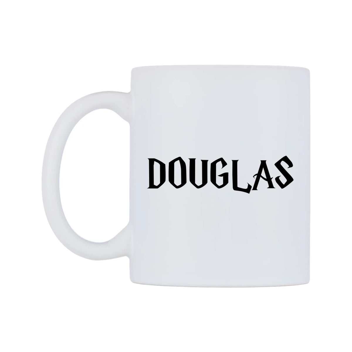 Douglas - Wizard Themed Mug — white 11oz gloss mug, right side, on a white background