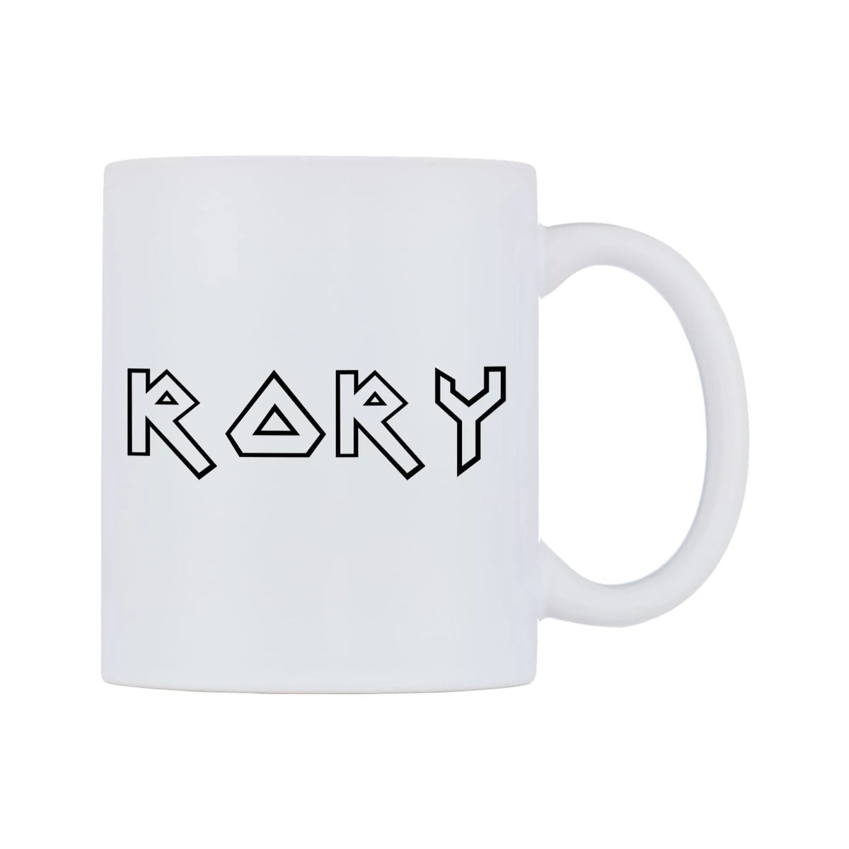 Rory - Iron Maiden Themed Mug — white 11oz gloss mug, left side, on a white background