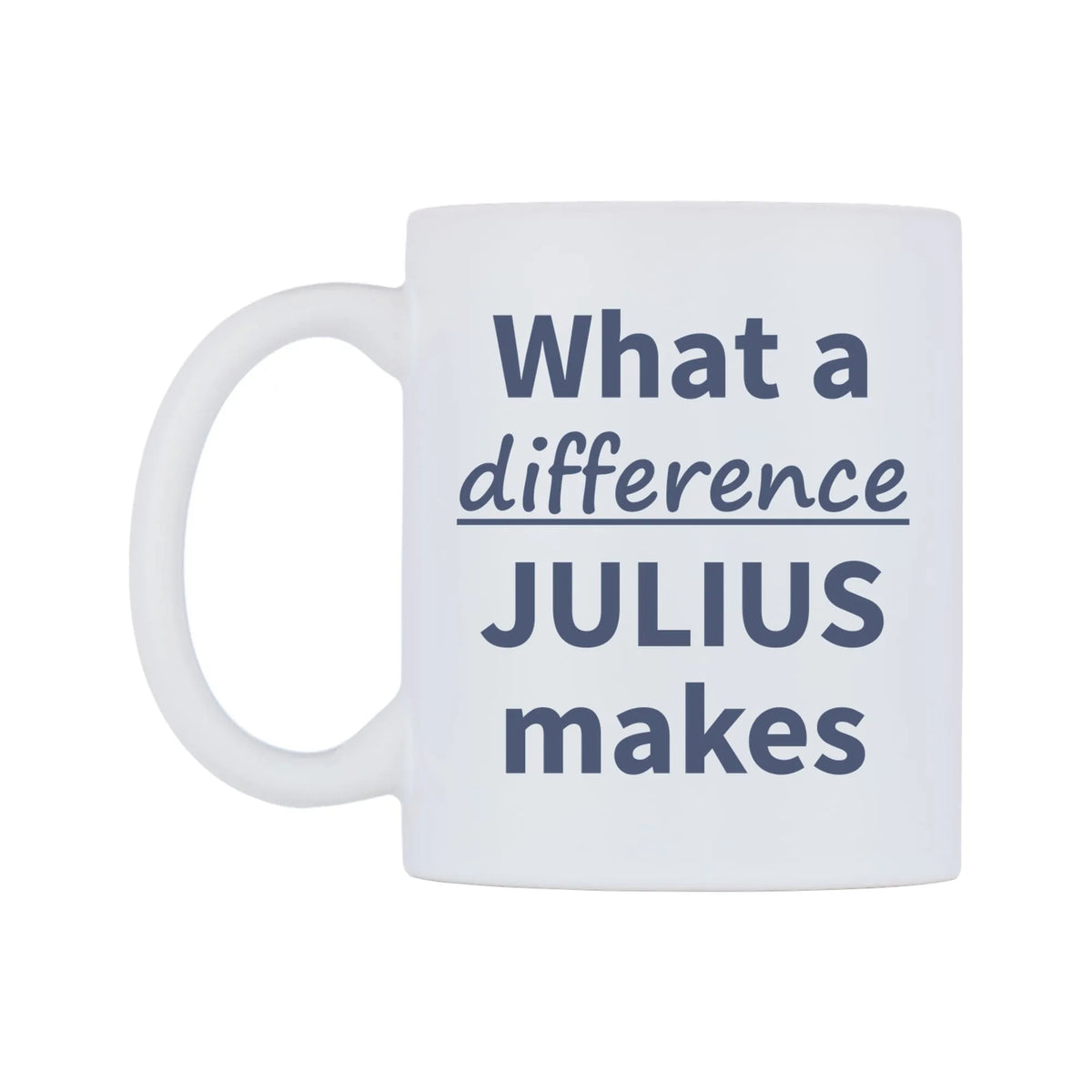 What a difference JULIUS makes Mug — mug, right side, on a white background