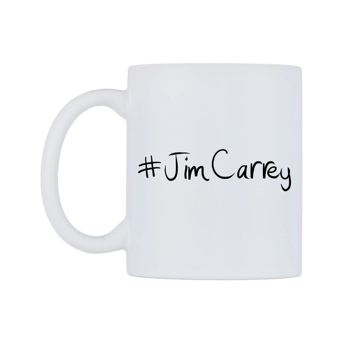 JimCarrey Mug — mug, right side, on a white background
