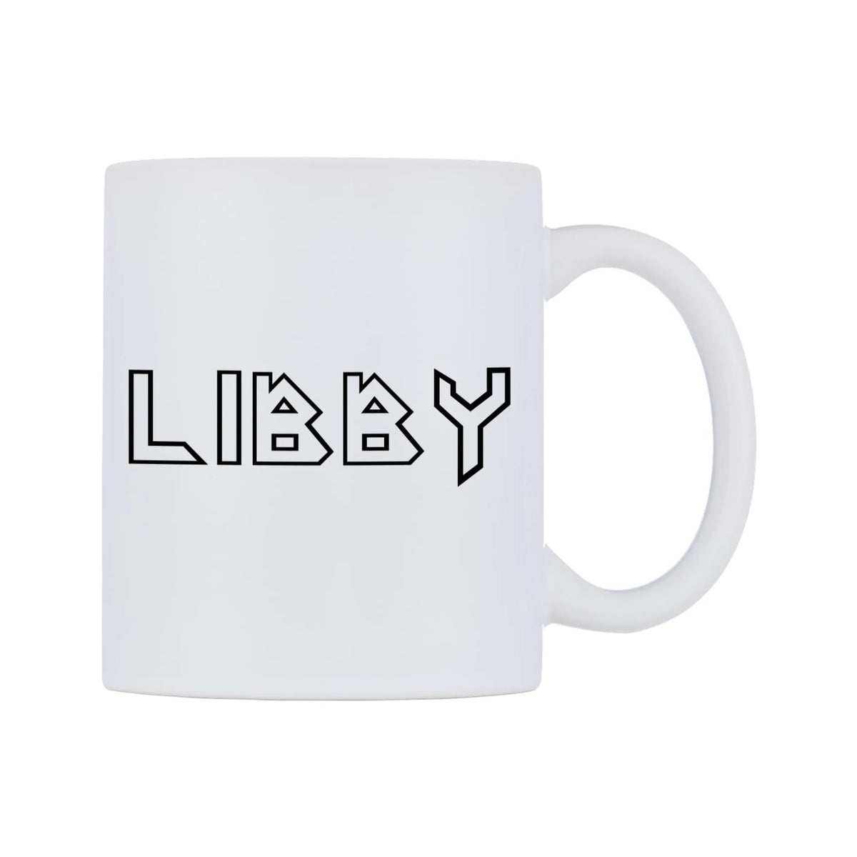 Libby - Iron Maiden Themed Mug — white 11oz gloss mug, left side, on a white background