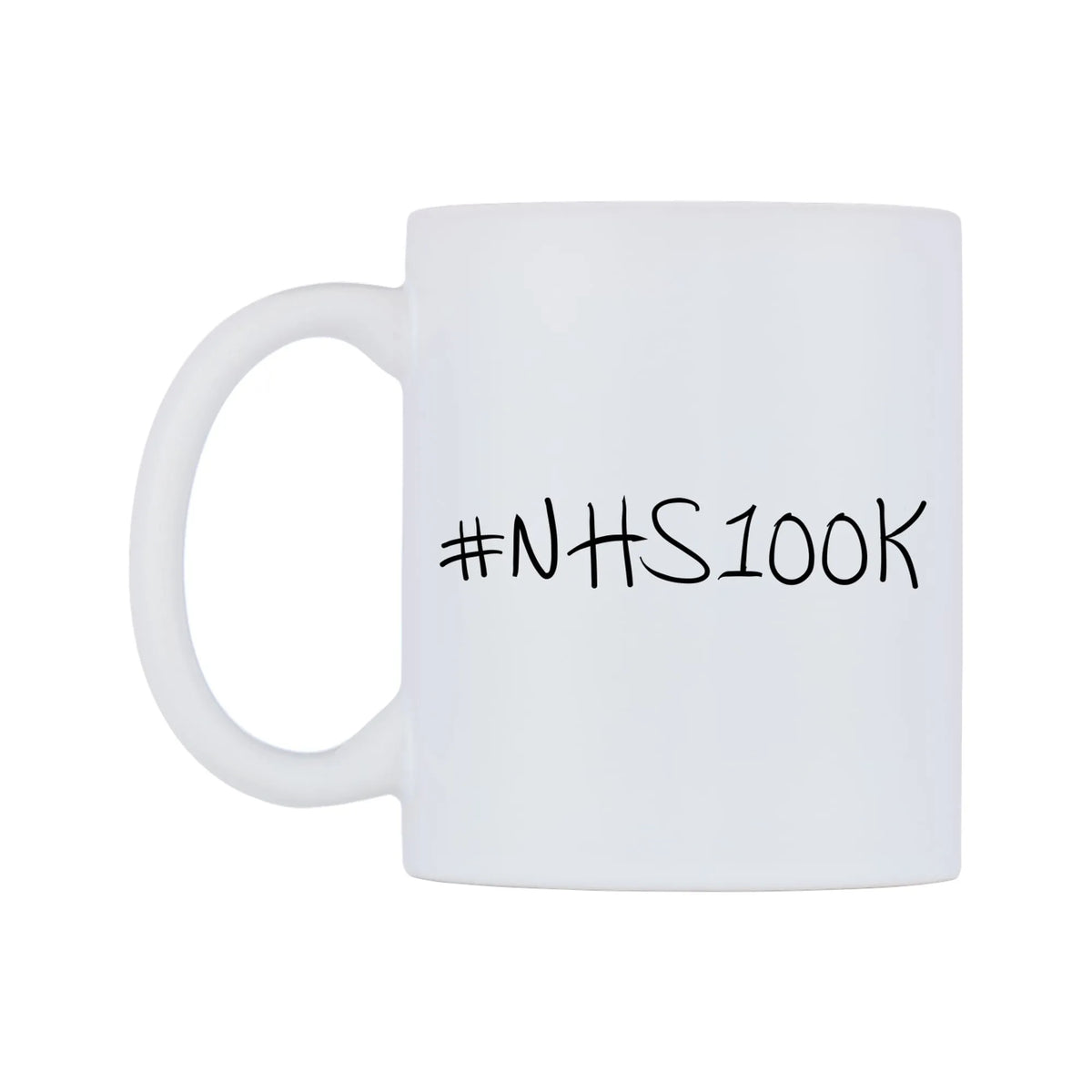 NHS100K Mug — mug, right side, on a white background