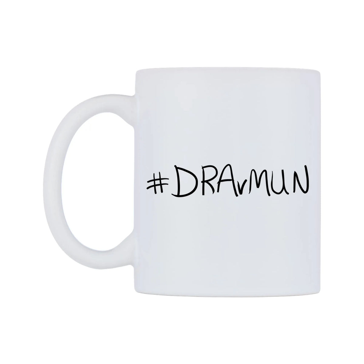 DRAvMUN Mug — mug, right side, on a white background